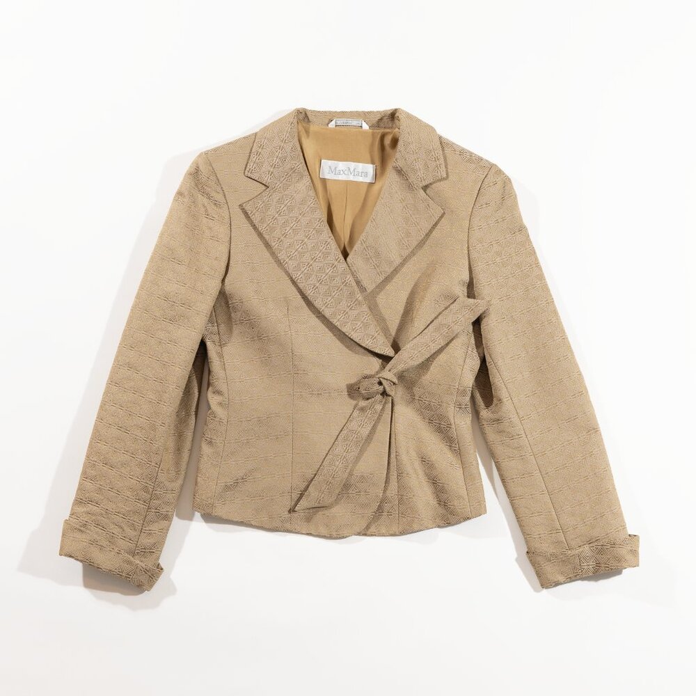 Max Mara wool cropped wrapped blazer